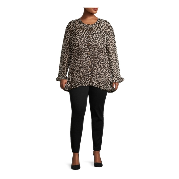 Terra & Sky Women's Plus Size Skinny Jeans High Rise Black - Picture 5 of 6